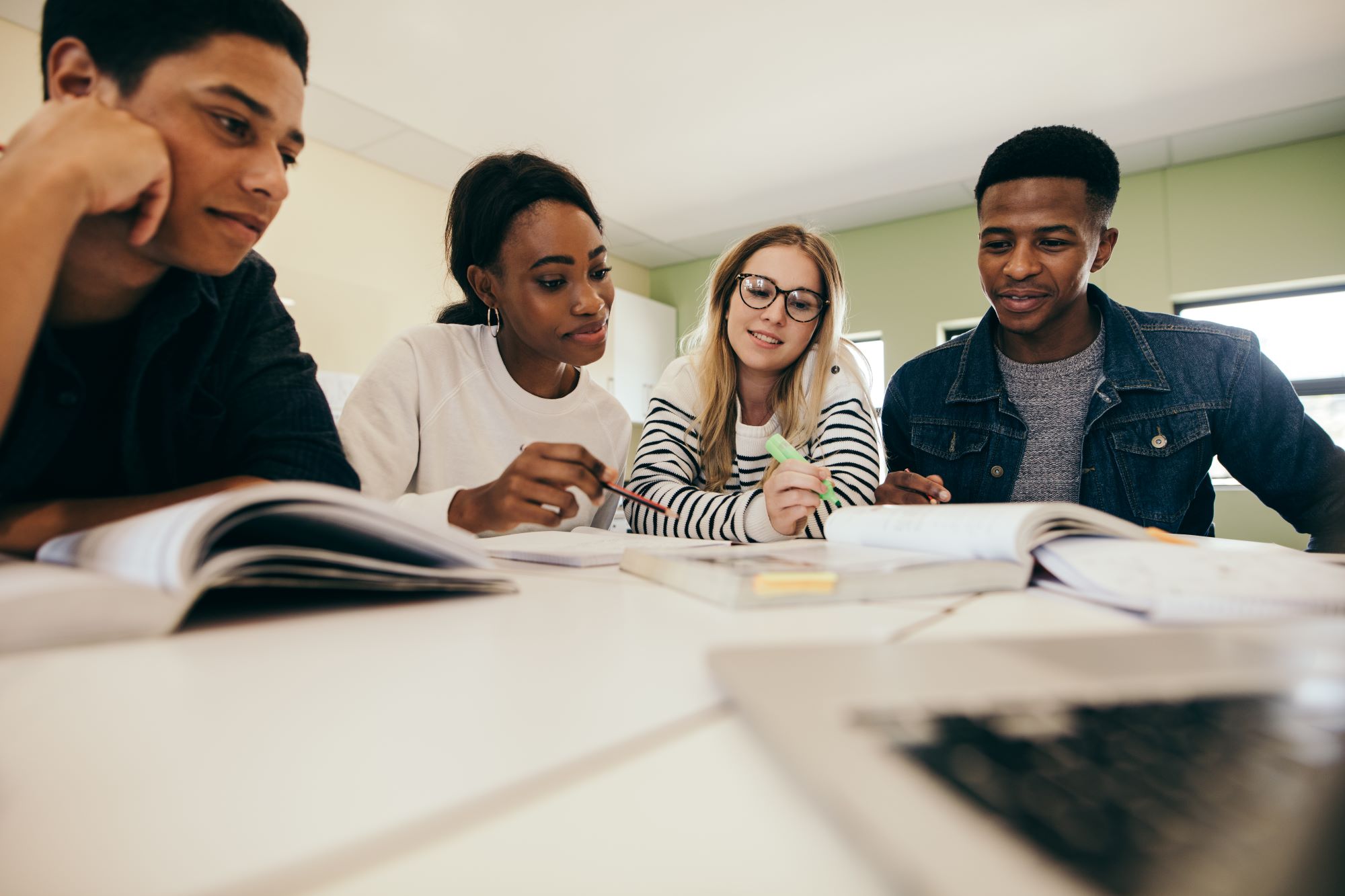 Group of students studying