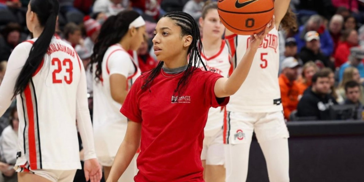 Shelby Granger throwing a basketball