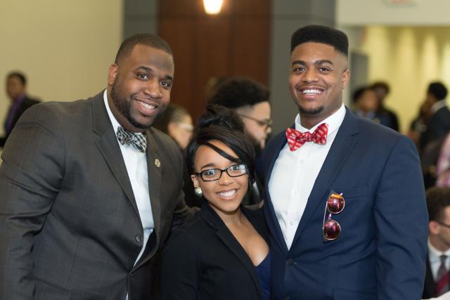 Dan Thomas with two recognition ceremony participants