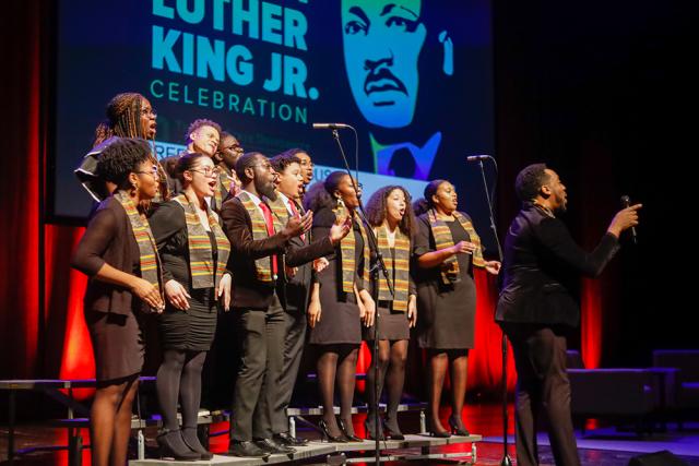 African American Voices choir sings at the ODI MLK Celebration