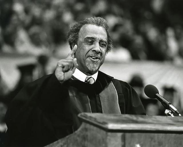 Dr. Hale speaks at an Ohio State Commencement 