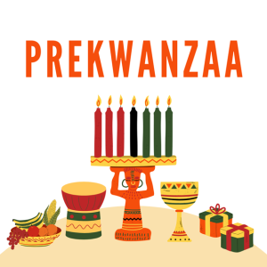 Pre-Kwanzaa with candelabra with gifts on a table 